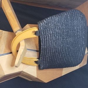 Black Straw Handbag